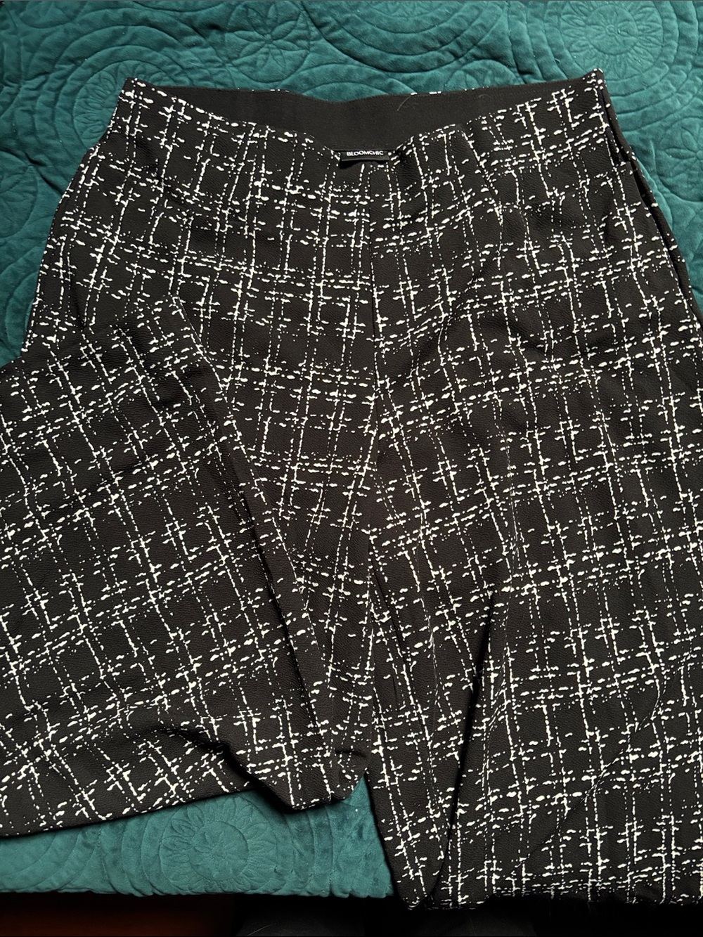 BloomChic Black and White Wide Leg Pants